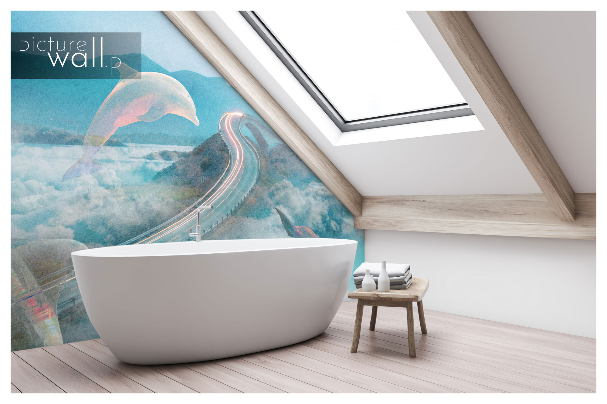 FOTOTAPETA KRYSZTAŁOWE DELFINY